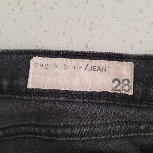 Rag & Bone Black Skinny Rock Holes Distressed Jeans - Picture 3 of 6